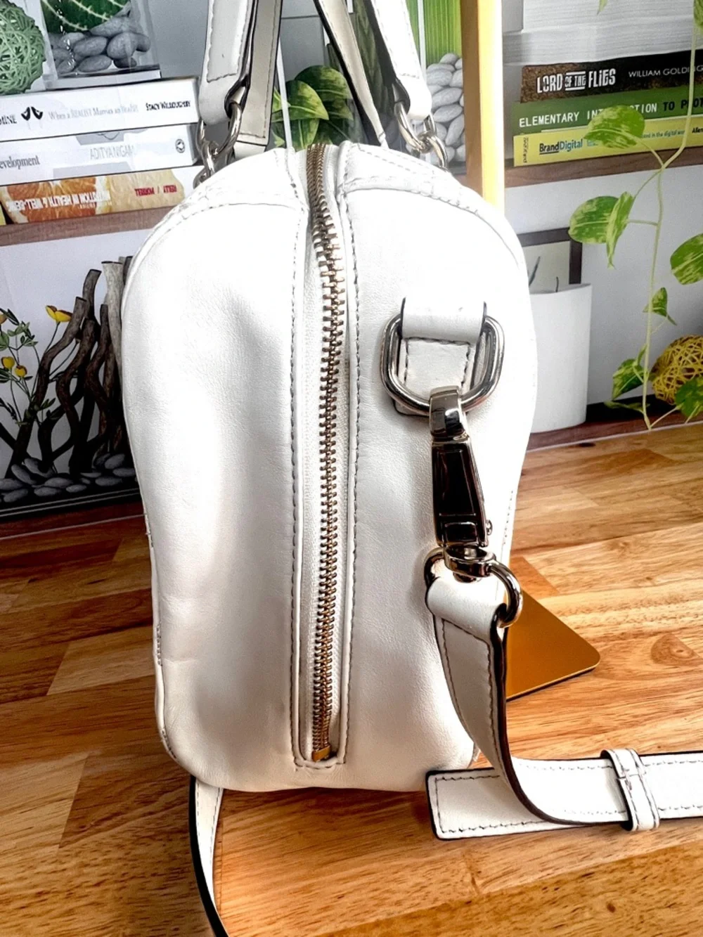 Kate Spade Alessa Astor Court Cream Quilted Satchel Bag with Scarf Accent - Picture 9 of 13